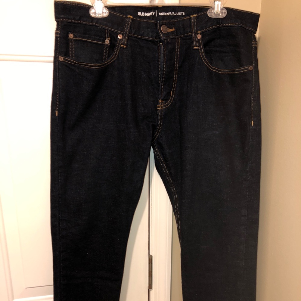 Old Navy dark blue denim skinny jeans